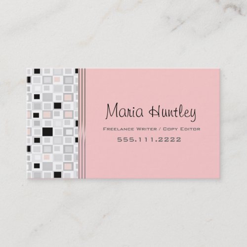 Stylish pink white, and black Business Card