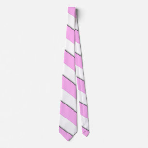 Stylish Pink White Chevron Stripe Pattern Neck Tie
