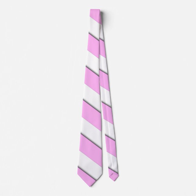 Stylish Pink White Chevron Stripe Pattern  Neck Tie (Front)