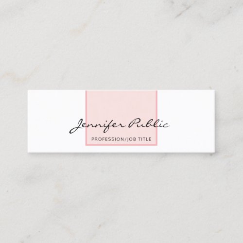 Stylish Pink White Creative Simple Modern Design Mini Business Card Stylish Pink White Creative Simple Modern Design Mini Business Card