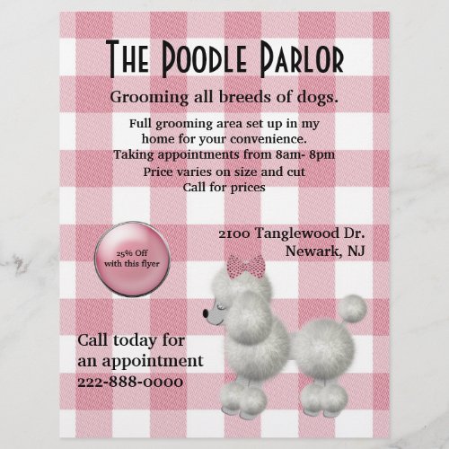 Stylish Pink  White Dog Care Flyer