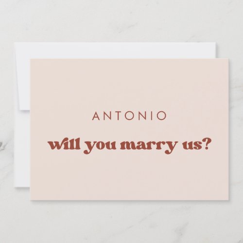 Stylish Pink Will you marry us proposal card