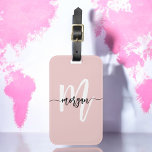 Stylish Pink World Traveler Monogram Name Luggage Tag<br><div class="desc">Travel in style with the Stylish Pink World Traveler Monogram Name Luggage Tag. This chic accessory is perfect for adding a personal touch to your luggage, featuring a modern pink design with a customizable monogram. Crafted from durable materials, this luggage tag is built to withstand the rigors of travel while...</div>