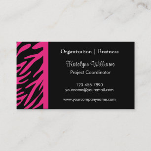 Stylish Pink Zebra Stripes Business Cards