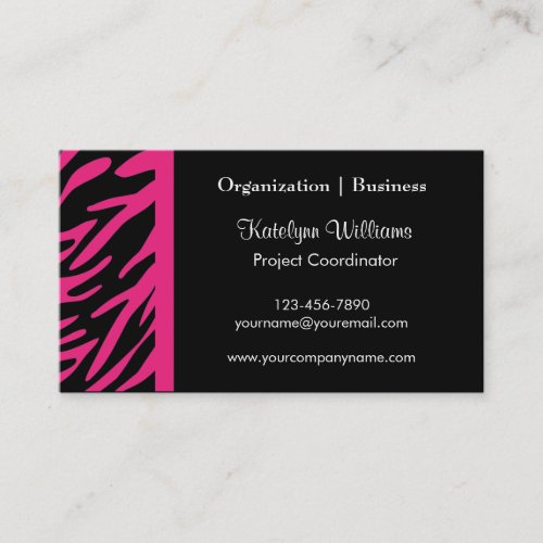 Stylish Pink Zebra Stripes Business Cards