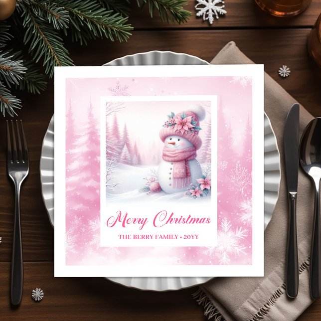 Stylish Pinkmas Kids Christmas Scene Winter Forest Napkins (Stylish Pinkmas Kids Christmas Scene Winter Forest Christmas Napkins

)