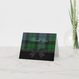 Stylish Plaid Thank You Card