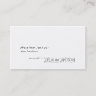 Stylish Plain Black & White Professional Modern Business Card