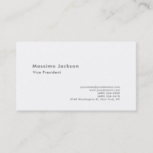Stylish Plain Black & White Professional Modern Business Card