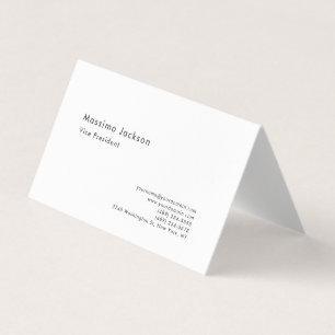 Stylish Plain Black & White Professional Modern Business Card