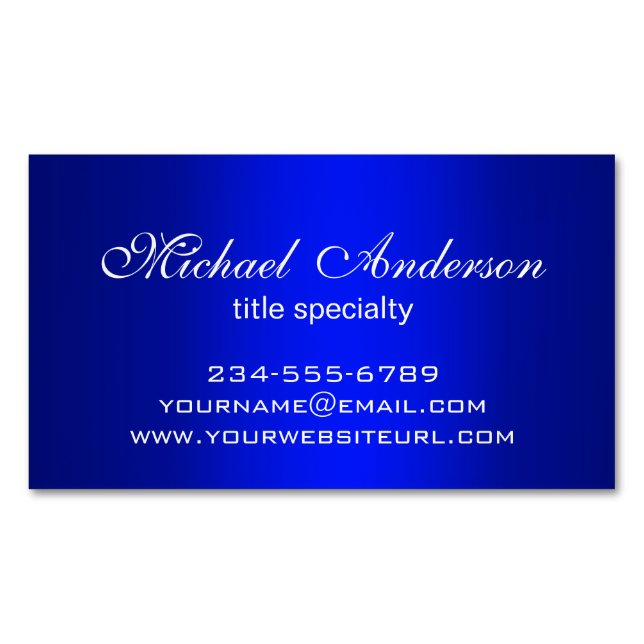 Stylish Plain Blue Gradient Multiple Purpose Business Card Magnet (Front)