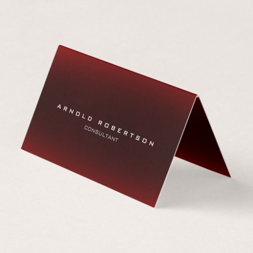 Stylish Plain Brown Red Professional Folded Business Card