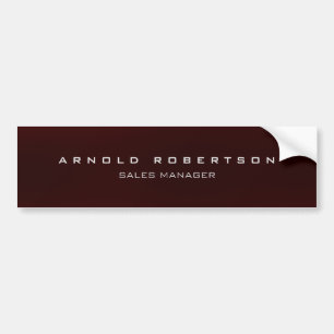 Stylish Plain Brown Red Professional Modern Bumper Sticker