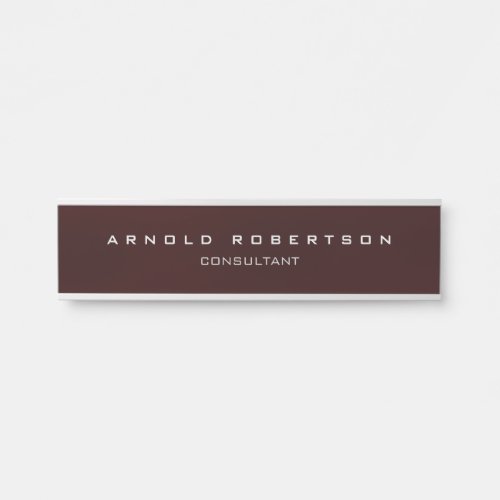 Stylish Plain Brown Red Professional Modern Door Sign