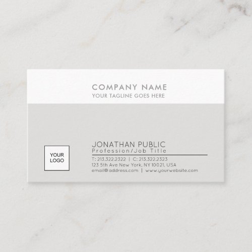 Stylish Plain Company Plain Modern Professional Business Card
