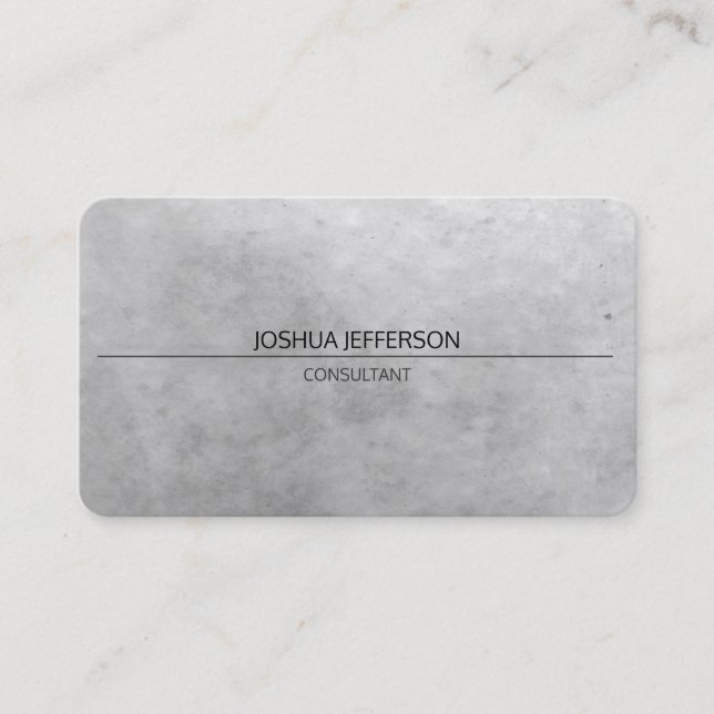 Stylish Plain Grey Attractive Rounded Two Sided Business Card (Front)