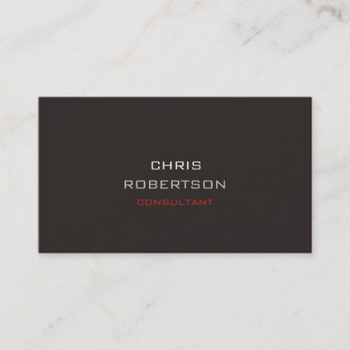 Stylish Plain Grey Red Attractive Business Card