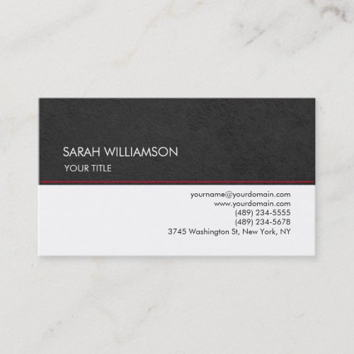 Stylish Plain Grey White Professional Unique Business Card