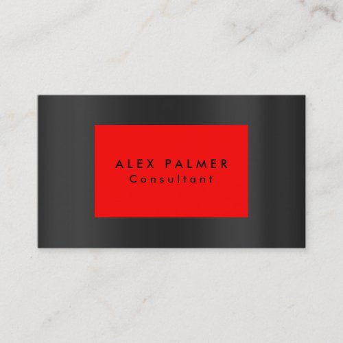 Stylish Plain Modern Gray Red Background Original Business Card