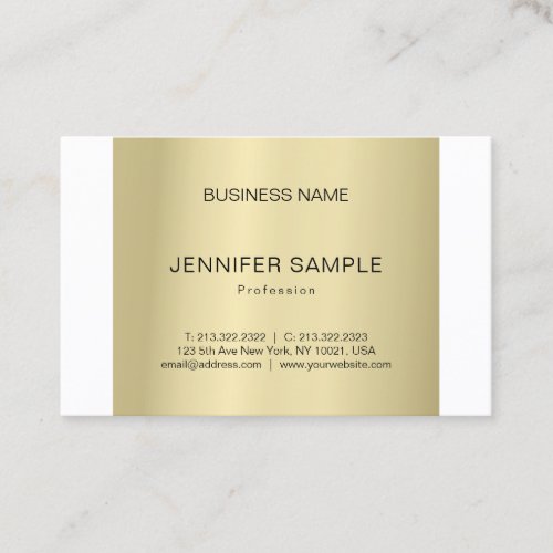 Stylish Plain Modern Professional Elegant Gold Business Card