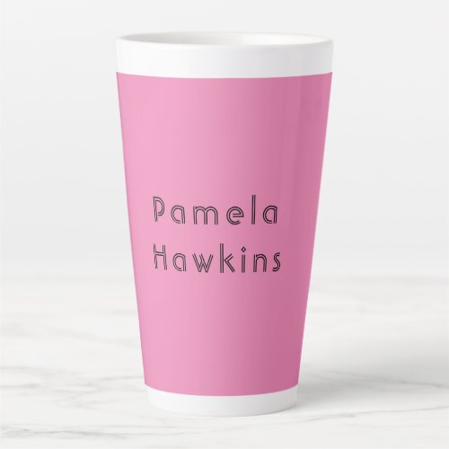 Stylish plain pink feminine retro vintage latte mug