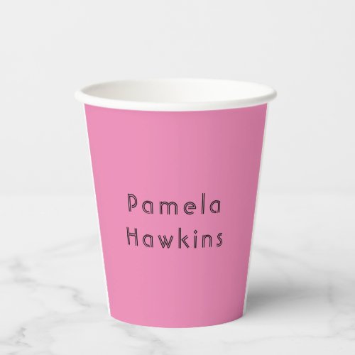 Stylish plain pink feminine retro vintage paper cups