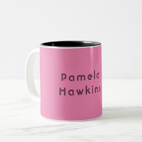 Stylish plain pink feminine retro vintage Two_Tone coffee mug