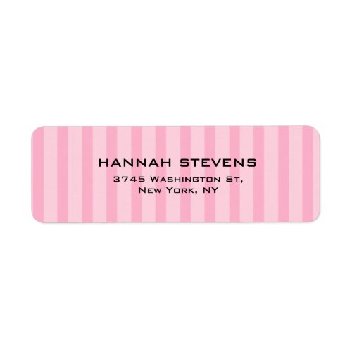 Stylish Plain Pink Stripes Elegant Modern Feminine Label