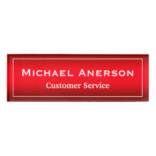 Stylish Plain Red Gradient Custom Name Title Name Tag