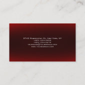 Stylish Plain Red Professional Business Card (Back)