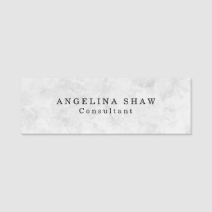 Stylish Plain Simple Grey Professional Name Tag