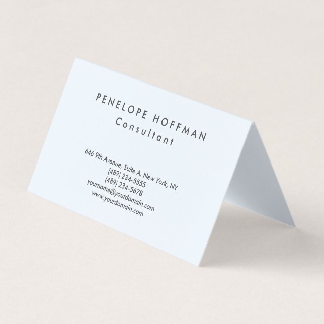 Stylish Plain Simple Professional Class Business Card (Front)