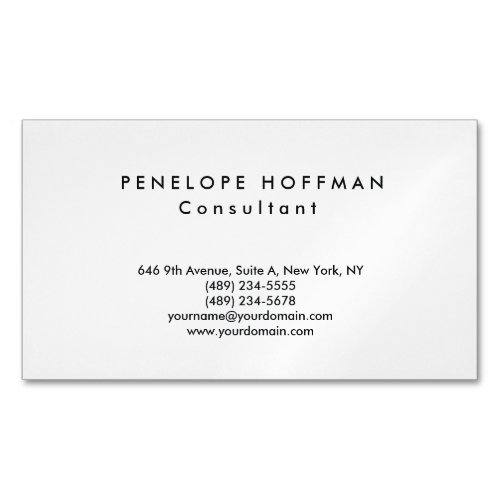 Stylish Plain Simple Professional Class Business Card Magnet