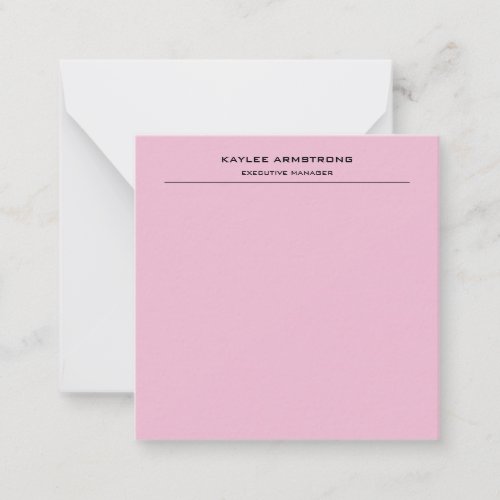 Stylish Plain Simple Professional Light Pink Note Card