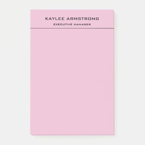 Stylish Plain Simple Professional Light Pink Post_it Notes