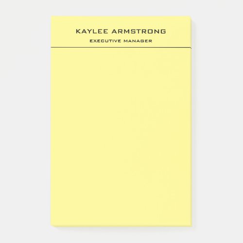 Stylish Plain Simple Professional Light Yellow Post_it Notes