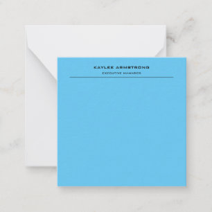 Stylish Plain Simple Professional Sky Blue Note Card