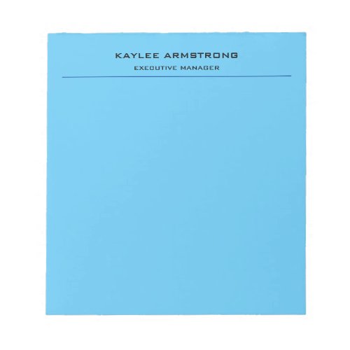 Stylish Plain Simple Professional Sky Blue Notepad