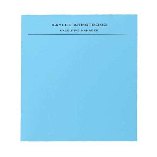 Stylish Plain Simple Professional Sky Blue Notepad