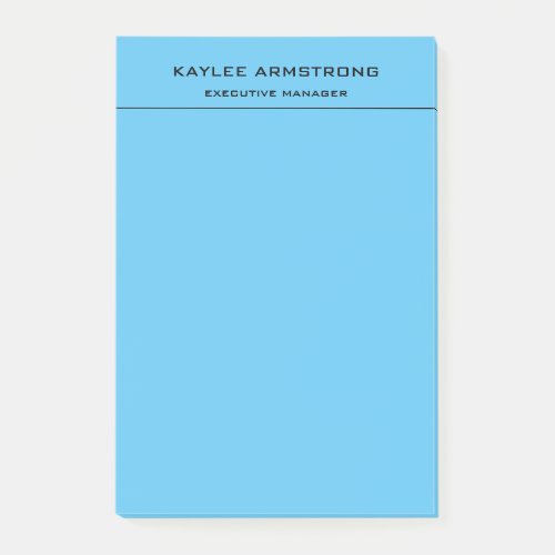 Stylish Plain Simple Professional Sky Blue Post_it Notes