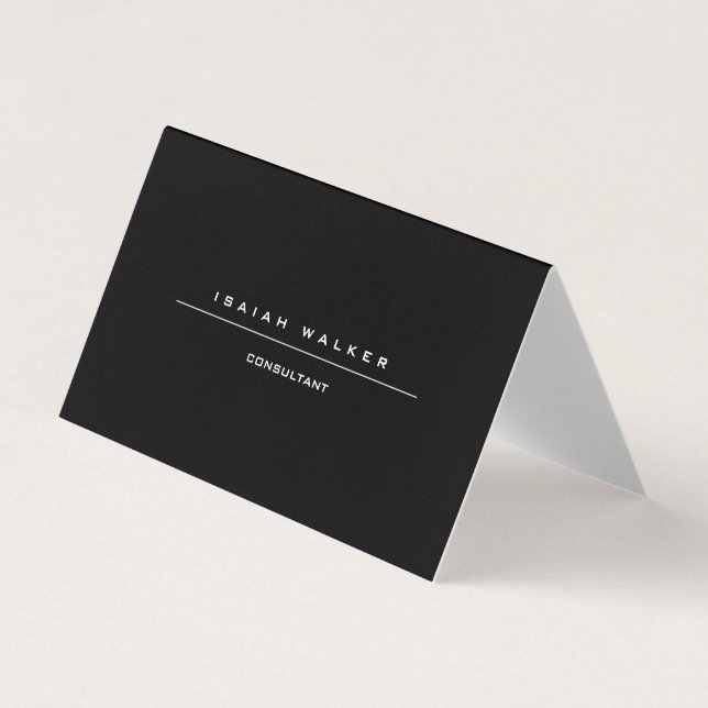 Stylish Plain Unique Special Black & White Business Card (Front)