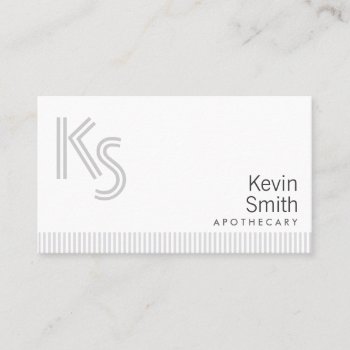 Stylish Plain White Apothecary Business Card by cardfactory at Zazzle