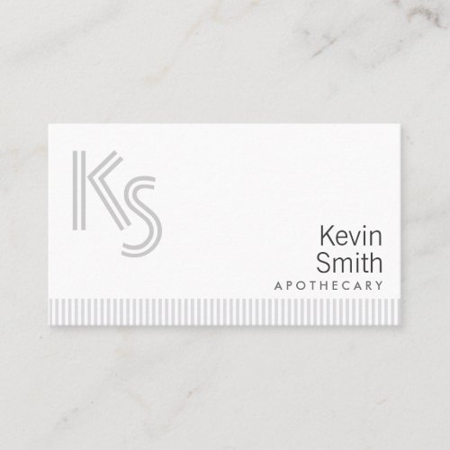 Stylish Plain White Apothecary Business Card