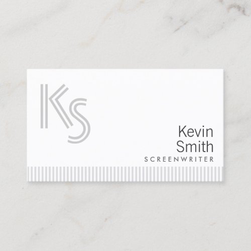 Stylish Plain White Screenwriter Business Card