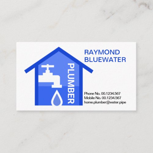 Stylish Plumber Faucet Home Business Card