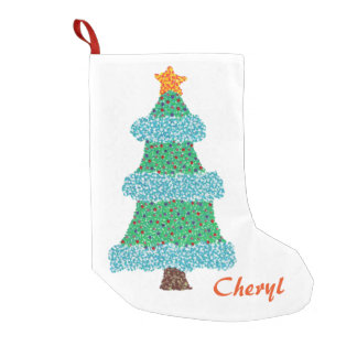 Stylish Pointillism Christmas Tree Stockings