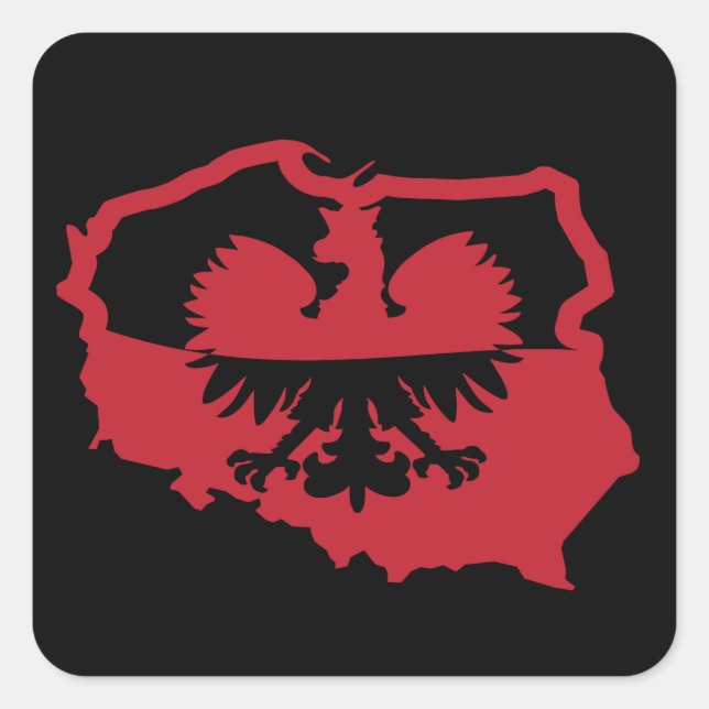 Stylish Poland Polska Flag     Square Sticker (Front)