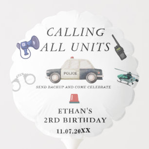 Stylish Police Kids Birthday Balloon
