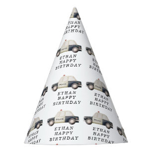 Stylish Police Kids Birthday Party Hat