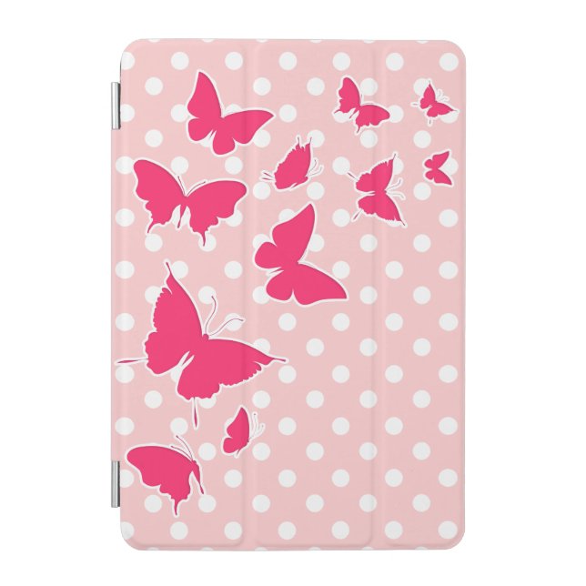 Stylish Polka Dot Butterflies iPad Mini Cover (Front)